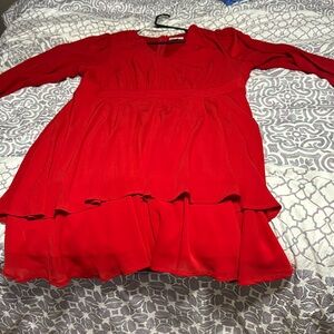 Red long sleeve holiday dress